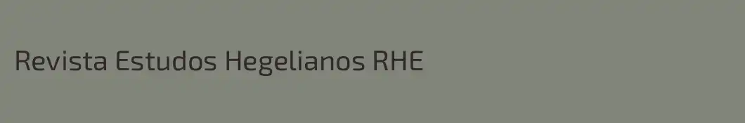 Revista Estudos Hegelianos RHE
